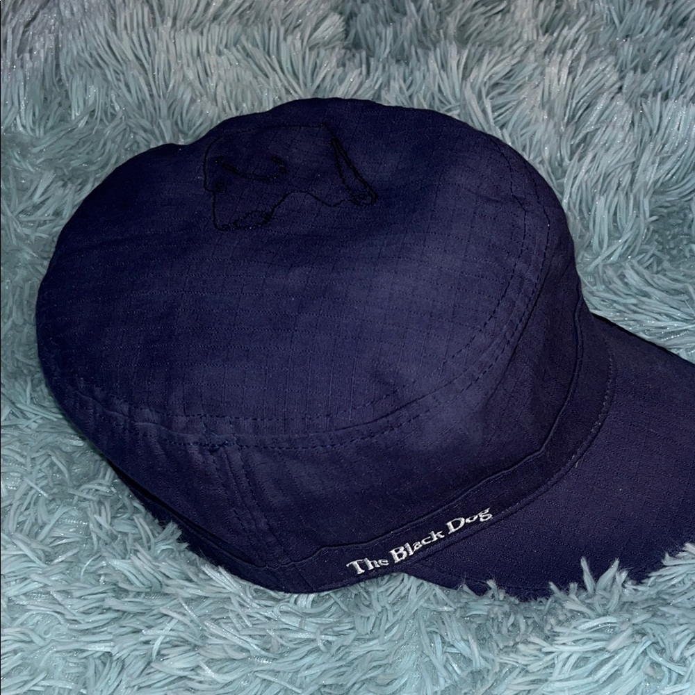 THE BLACK DOG NAVY w STUNNING EMBROIDERY NEW COTTON HAT - Picture 3 of 6